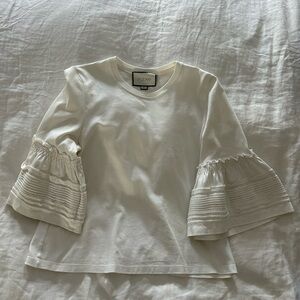 Alexis Women's White Bell Sleeve Top